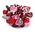 Pink/Plum/Red Glass Bead and Stone Cluster Band Style Flex Ring/ Size M - view 4