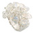 Opaque/Transparent/White Glass Bead and Semi Precious Stone Cluster Band Style Flex Ring/ Size L