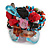 Fancy Multicoloured Glass Bead Cluster Band Style Flex Ring/ Size M/L - view 5