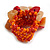 Antique Orange/Red Glass Bead and Semi Precious Stone Cluster Band Style Flex Ring/ Size M/L - view 5