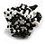 Black/White Glass Bead Cluster Band Style Flex Ring/ Size L - view 5