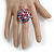 35mm D/Multicoloured Glass/Acrylic Bead Sunflower Stretch Ring - Size S - view 3