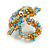 35mm D/Gold/Aqua/Transparent Glass and Acrylic Bead Sunflower Stretch Ring - Size S - view 6