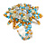 35mm D/Gold/Aqua/Transparent Glass and Acrylic Bead Sunflower Stretch Ring - Size S - view 7