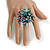 45mm Light Blue/Transparent/Grey Glass and Sequin Star Flex Ring/Size M - view 3