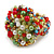 20mm D/Glass and Acrylic Bead Button-shaped Flex Ring (Multicoloured) - Size S/M