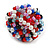 20mm D/Multicoloured Glass and Acrylic Bead Button-shaped Flex Ring - Size S/M - view 2