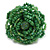 40mm Diameter/Green Shades Glass Bead Layered Flower Flex Ring/ Size L - view 2