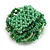 40mm Diameter/Green Shades Glass Bead Layered Flower Flex Ring/ Size L - view 4