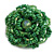 40mm Diameter/Green Shades Glass Bead Layered Flower Flex Ring/ Size L - view 6