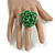 40mm Diameter/Green Shades Glass Bead Layered Flower Flex Ring/ Size L - view 3