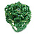 40mm Diameter/Green Shades Glass Bead Layered Flower Flex Ring/ Size L - view 8