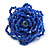 35mm Diameter/Blue Shades Glass Bead Layered Flower Flex Ring/ Size M/L - view 2