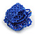 35mm Diameter/Blue Shades Glass Bead Layered Flower Flex Ring/ Size M/L - view 5