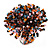 45mm Diameter Multicoloured Glass Bead Flower Stretch Ring/Orange/Black/Pink/Blue/Size M