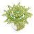 45mm Light Green Shiny Glass and Sequin Star Flex Ring/Size M