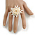 40mm Lustrous White Glass and Sequin Star Flex Ring/ Size M - view 3