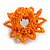 35mm D/Squash Orange Glass and Light Blue Acrylic Bead Sunflower Stretch Ring - Size M - view 4