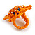 35mm D/Squash Orange Glass and Light Blue Acrylic Bead Sunflower Stretch Ring - Size M - view 5
