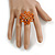 35mm D/Orange Glass/Acrylic Bead Sunflower Stretch Ring - Size S - view 4