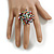 35mm D/Multicoloured Glass and Acrylic Bead Sunflower Flex Ring - Size M - view 3