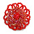 40mm Diameter/Red Glass Bead Daisy Flower Flex Ring/ Size M
