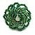 35mm Diameter/Apple Green Glass Bead Daisy Flower Flex Ring/ Size M/L