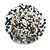 40mm Diameter/White/Grey/Hematite Glass Bead Daisy Flower Flex Ring/ Size M