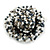 40mm Diameter/White/Grey/Hematite Glass Bead Daisy Flower Flex Ring/ Size M - view 4