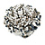 40mm Diameter/White/Grey/Hematite Glass Bead Daisy Flower Flex Ring/ Size M - view 5