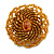 40mm Diameter/Yellow Gold Glass Bead Daisy Flower Flex Ring/ Size M