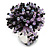 40mm Diameter/ Black/Lavender Acrylic/Glass Bead Daisy Flower Flex Ring - Size M
