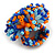 40mm Diameter/Blue/Orange Acrylic/Glass Bead Daisy Flower Flex Ring - Size M - view 6