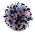 40mm Diameter/Pink/Light Blue/Black Acrylic/Glass Bead Daisy Flower Flex Ring - Size M - view 4