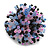 40mm Diameter/Pink/Light Blue/Black Acrylic/Glass Bead Daisy Flower Flex Ring - Size M - view 5