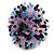40mm Diameter/Pink/Light Blue/Black Acrylic/Glass Bead Daisy Flower Flex Ring - Size M - view 6
