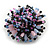 40mm Diameter/Pink/Light Blue/Black Acrylic/Glass Bead Daisy Flower Flex Ring - Size M - view 7