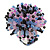 40mm Diameter/Pink/Light Blue/Black Acrylic/Glass Bead Daisy Flower Flex Ring - Size M - view 2