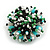 40mm Diameter/Aqua/White/Black/Green Glass Bead Daisy Flower Flex Ring - Size M - view 5