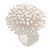 40mm Diameter/ White Acrylic/Glass Bead Daisy Flower Flex Ring - Size M