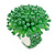 35mm Diameter/Apple Green Acrylic/Glass Bead Daisy Flower Flex Ring - Size M