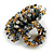 40mm Diameter/Hematite/Gold/Transparent Acrylic/Glass Bead Daisy Flower Flex Ring - Size M - view 6