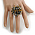 40mm Diameter/Hematite/Gold/Transparent Acrylic/Glass Bead Daisy Flower Flex Ring - Size M - view 3