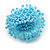 35mm Diameter/Light Blue Acrylic/Glass Bead Daisy Flower Flex Ring - Size M - view 5
