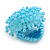 35mm Diameter/Light Blue Acrylic/Glass Bead Daisy Flower Flex Ring - Size M - view 6