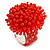 40mm Diameter/ Red Acrylic/Glass Bead Daisy Flower Flex Ring - Size M