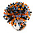 40mm Diameter/Orange/Black/Lilac Glass Bead Daisy Flower Flex Ring - Size S/M