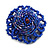 40mm Diameter/Blue Glass Bead Daisy Flower Flex Ring/ Size M - view 7