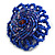 40mm Diameter/Blue Glass Bead Daisy Flower Flex Ring/ Size M - view 5
