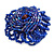 40mm Diameter/Blue Glass Bead Daisy Flower Flex Ring/ Size M - view 8
